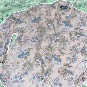 Vintage Cottagecore Long Sleeved Top Floral Granny Core Patterned Medium Lizwear